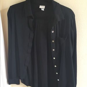 Black button down shirt